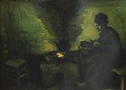 Vincent Van Gogh Peasant Woman by the Fireplace (nn04) painting